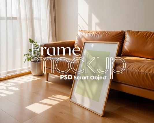 Boho Frame Mockup PSD, Scandinavian Wooden Frame Mockup, Poster Mockup PSD , Frame Mockup for Print, Frame Mockup Smart Object