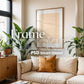 Boho interior Frame Mockup PSD, Scandinavian interior Wooden Frame Mockup, Poster Mockup PSD, Frame Mockup Smart Object