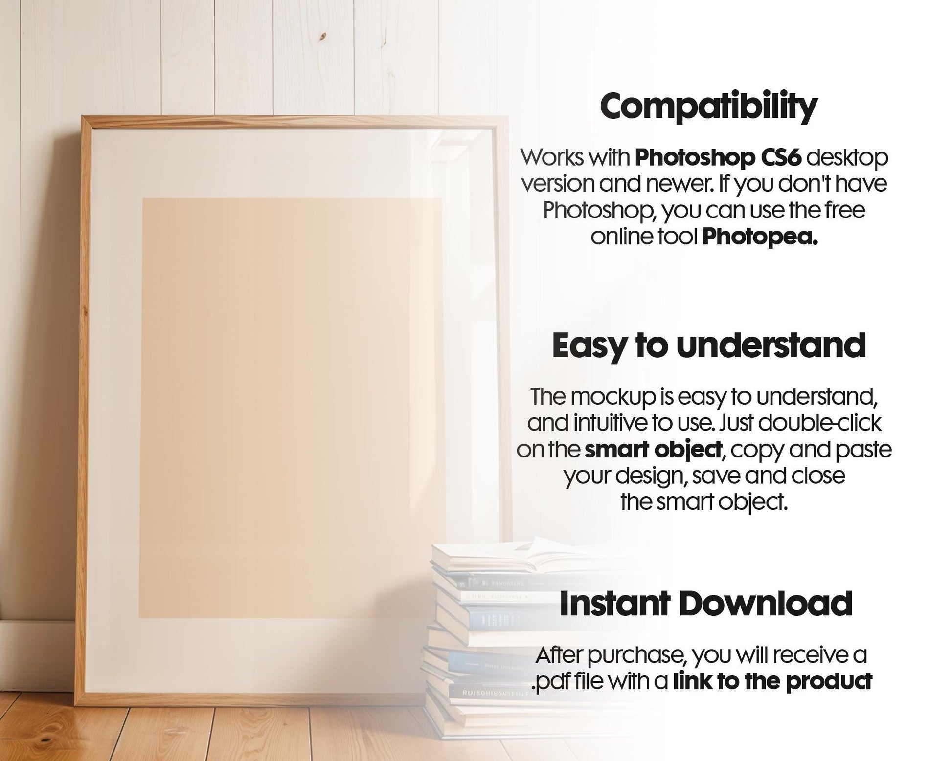 Frame Mockup Living Room | ISO A DIN Ratio | Thin Wood Frame | PSD Mockup | Frame Mockup Midcentury Minimal Home Interior