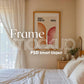 Frame Mockup in Bedroom, ISO A DIN Ratio, Thin Wood Frame, PSD Mockup, Frame Mockup Minimal Home Interior