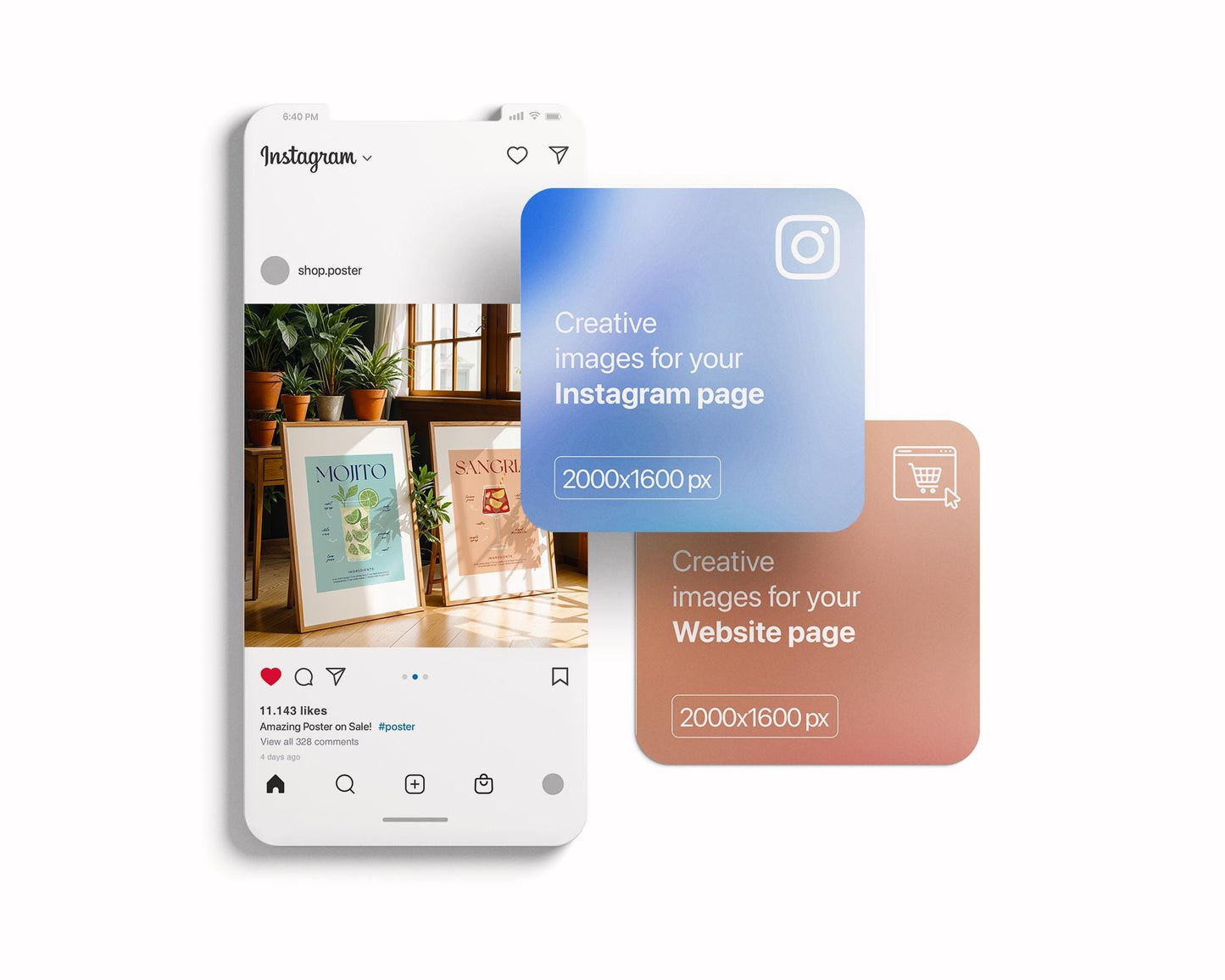 2 Frames Mockup PSD, Mockup Frames, Double Frames Mockup, Set of 2 Mock Up, Wall Art Display, Poster Mockup, Interior Wall Poster Mockup PSD