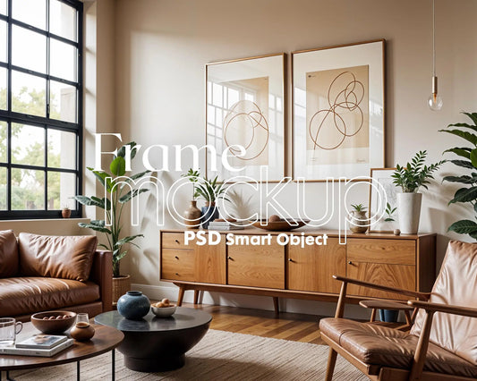 2 Frames Mockup PSD, Mockup Frames, Double Frames Mockup, Set of 2 Mock Up, Wall Art Display, Poster Mockup, Interior Wall Poster Mockup PSD