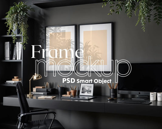 2 Frames Mockup PSD, Mockup Frames, Double Frames Mockup, Set of 2 Mock Up, Wall Art Display, Poster Mockup, Interior Wall Poster Mockup PSD