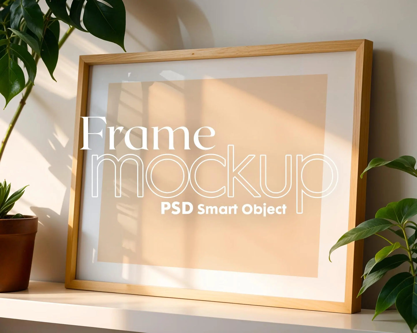 Horizontal Frame Mockup PSD, Scandinavian Wooden Frame Mockup, Poster Mockup PSD , Frame Mockup for Print, Frame Mockup Smart Object