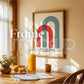 Frame Mockup in Kitchen, ISO A DIN Ratio, Thin Wood Frame, PSD Mockup, Minimal Modern Home Interior Design Mockup