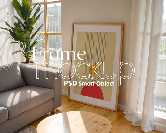 Frame Mockup in Home Interior PSD | Frame Mockup Frames | Interior Wall Poster | Interior Poster Shop Mockup