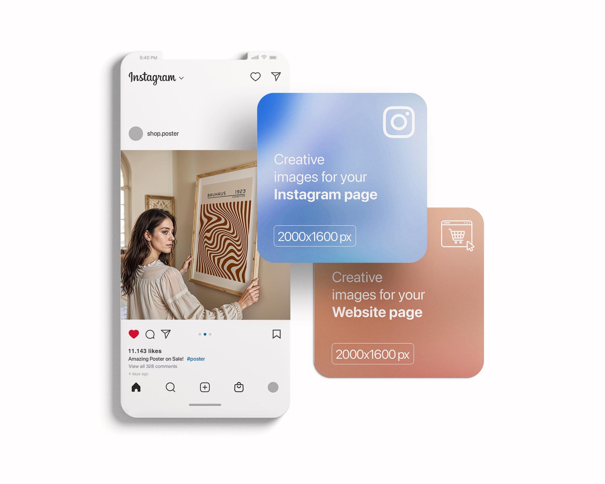 Woman Holding Frame Mockups | Landscape Horizontal Wood Frame Mockup with person | Digital Prints, and Poster Shop Mockup