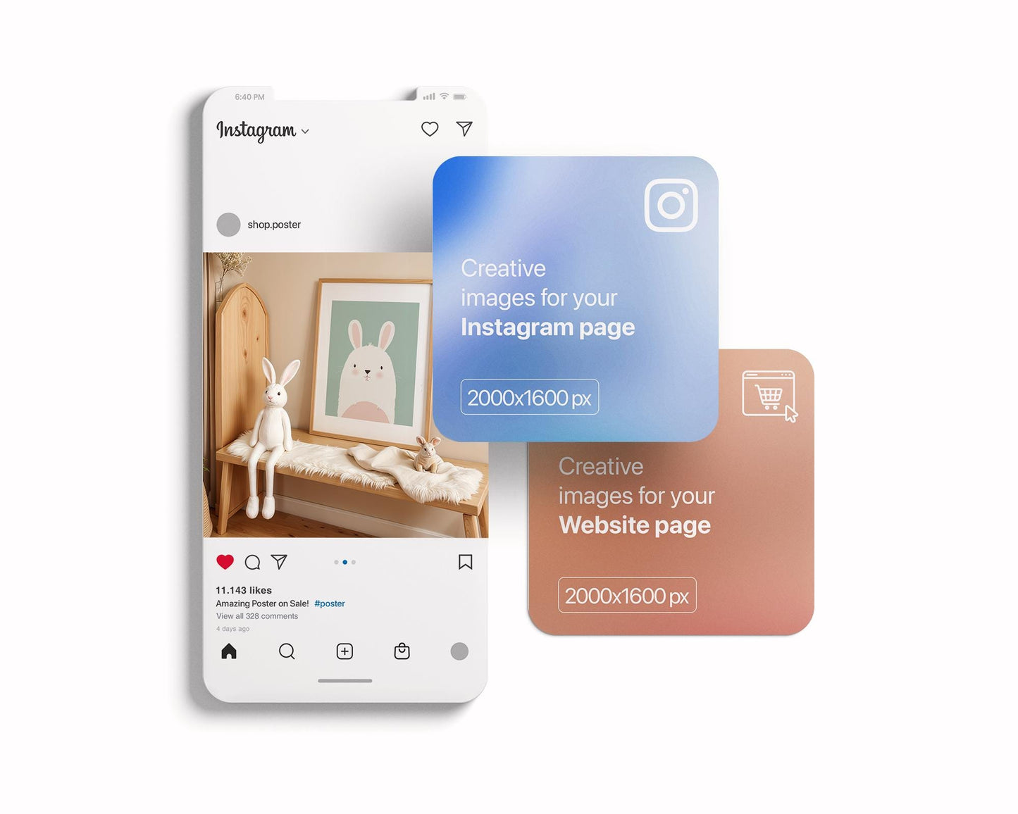 Frame Nursery Mockup in Home Interior PSD | Nursery Frame Mockup Frames | Nursery Wall Poster | Poster Shop Mockup