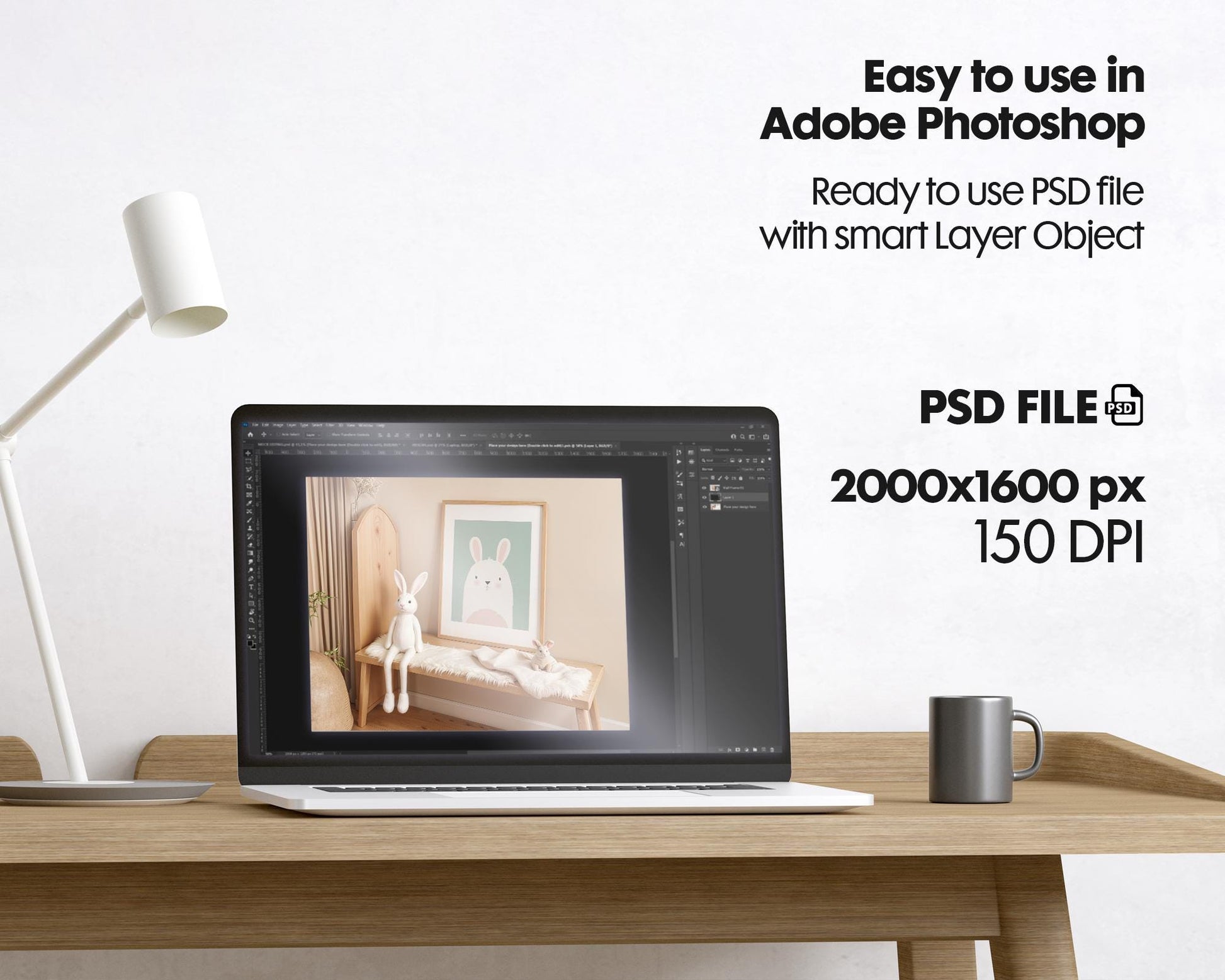 Frame Nursery Mockup in Home Interior PSD | Nursery Frame Mockup Frames | Nursery Wall Poster | Poster Shop Mockup