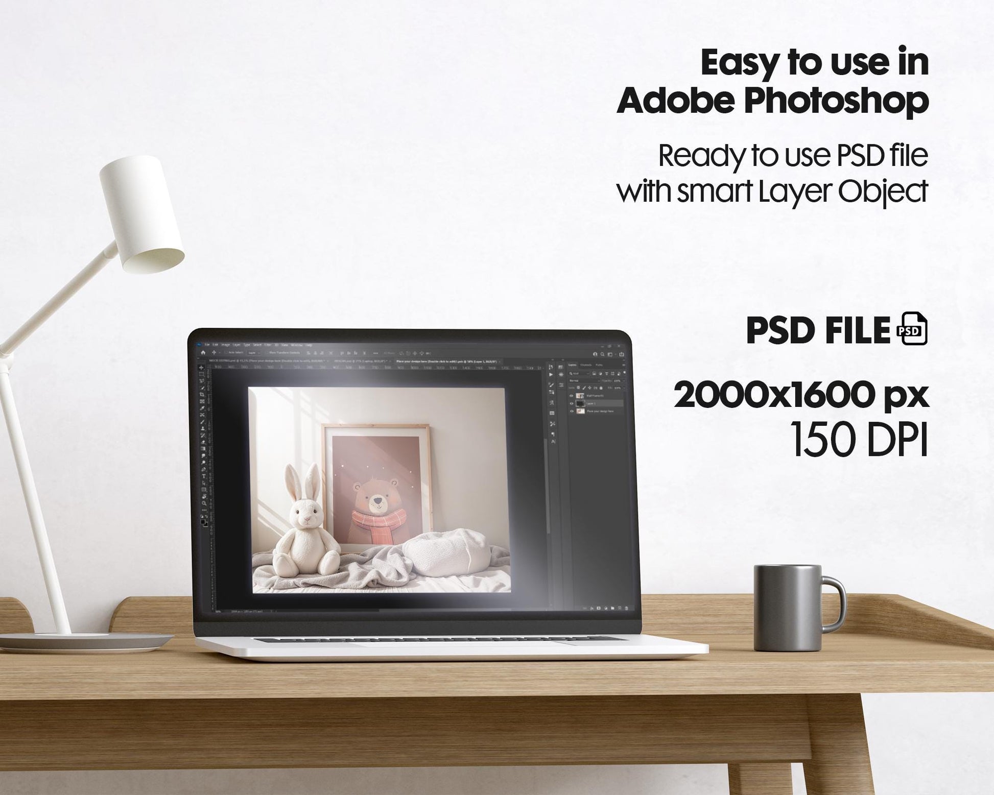 Frame Nursery Mockup in Home Interior PSD | Nursery Frame Mockup Frames | Nursery Wall Poster | Poster Shop Mockup