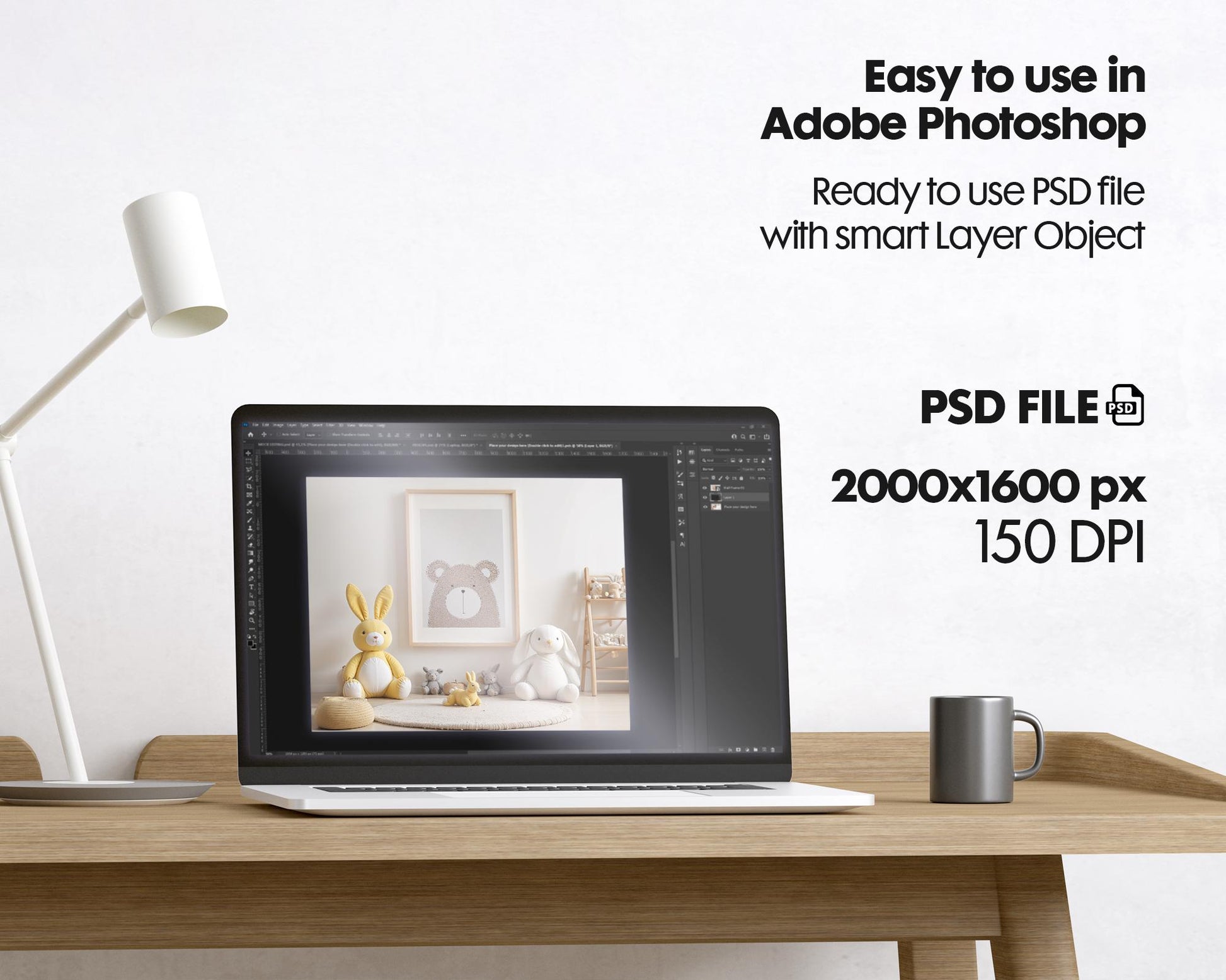 Frame Nursery Mockup in Home Interior PSD | Nursery Frame Mockup Frames | Nursery Wall Poster | Poster Shop Mockup