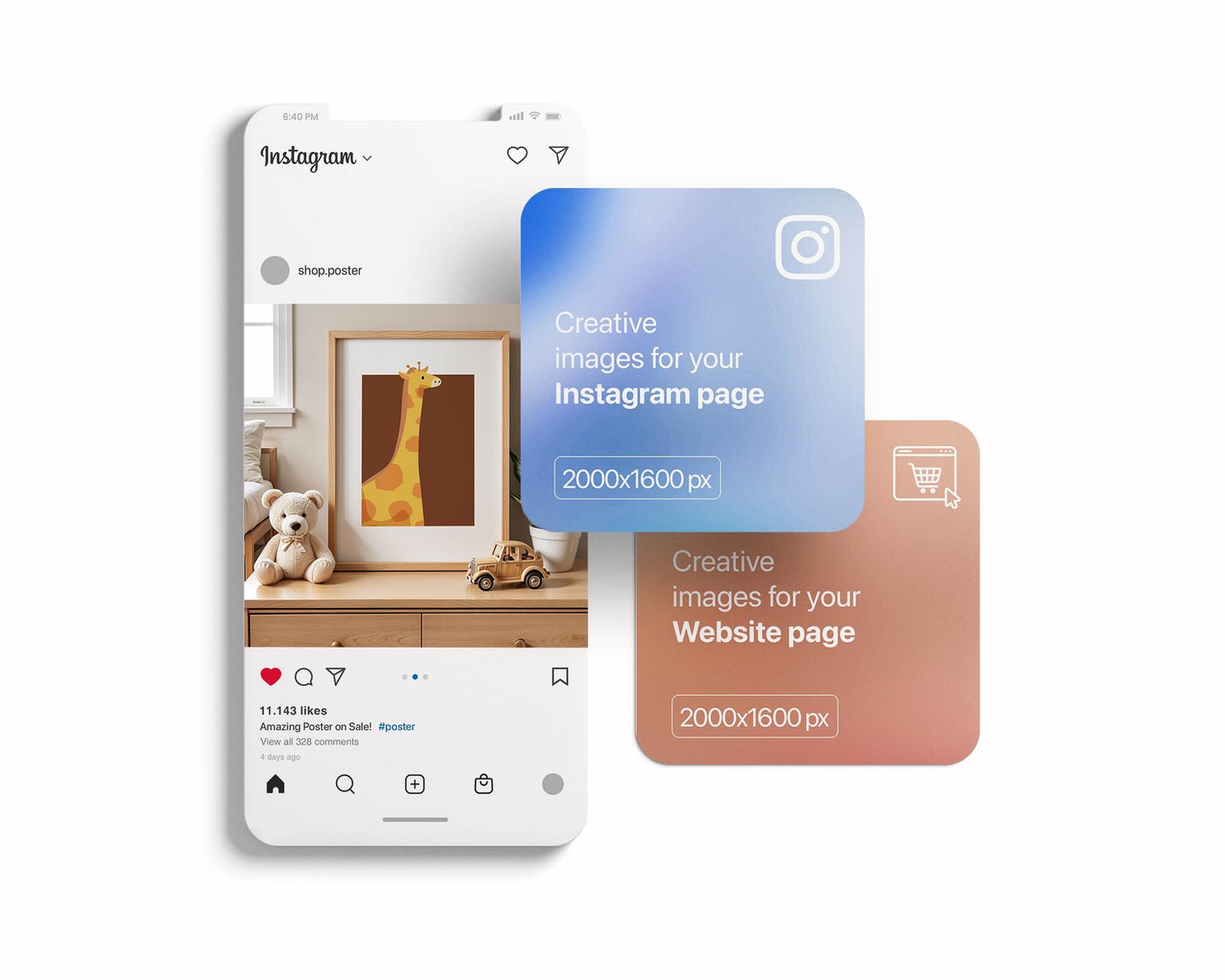 Frame Nursery Mockup in Home Interior PSD | Nursery Frame Mockup Frames | Nursery Wall Poster | Poster Shop Mockup