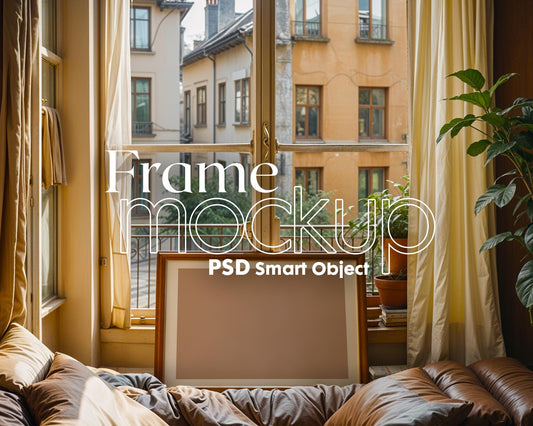 Horizontal Frame Mockup PSD, Scandinavian Wooden Frame Mockup, Poster Mockup PSD , Frame Mockup for Print, Frame Mockup Smart Object