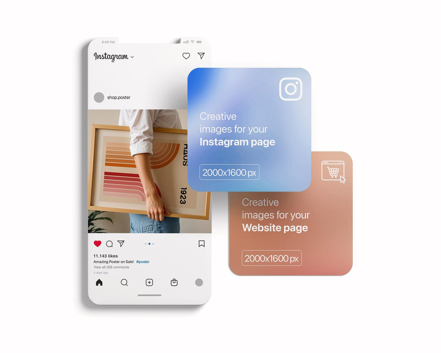 Horizontal Frame Mockup PSD, Woman, Scandinavian Frame Mockup, Wood Frame, Boho Style, Interior Frame, Vertical glass reflection mockup