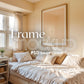 Bedroom Frame Mockup PSD, Soft Aesthetic Bedroom Mockup Frame, Vertical Frame Mockup Bedroom, Glass Reflection Mockup, PSD Smart Object