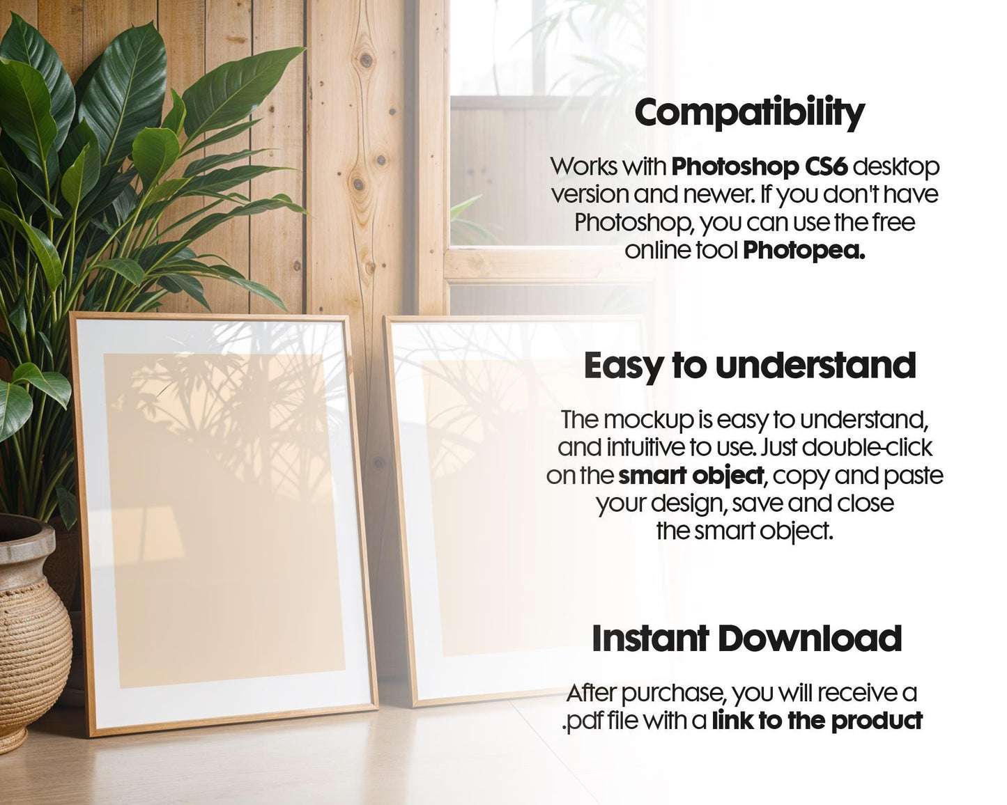 2 Frames Mockup PSD, Mockup Frames, Double Frames Mockup, Set of 2 Mock Up, Wall Art Display, Poster Mockup, Interior Wall Poster Mockup PSD