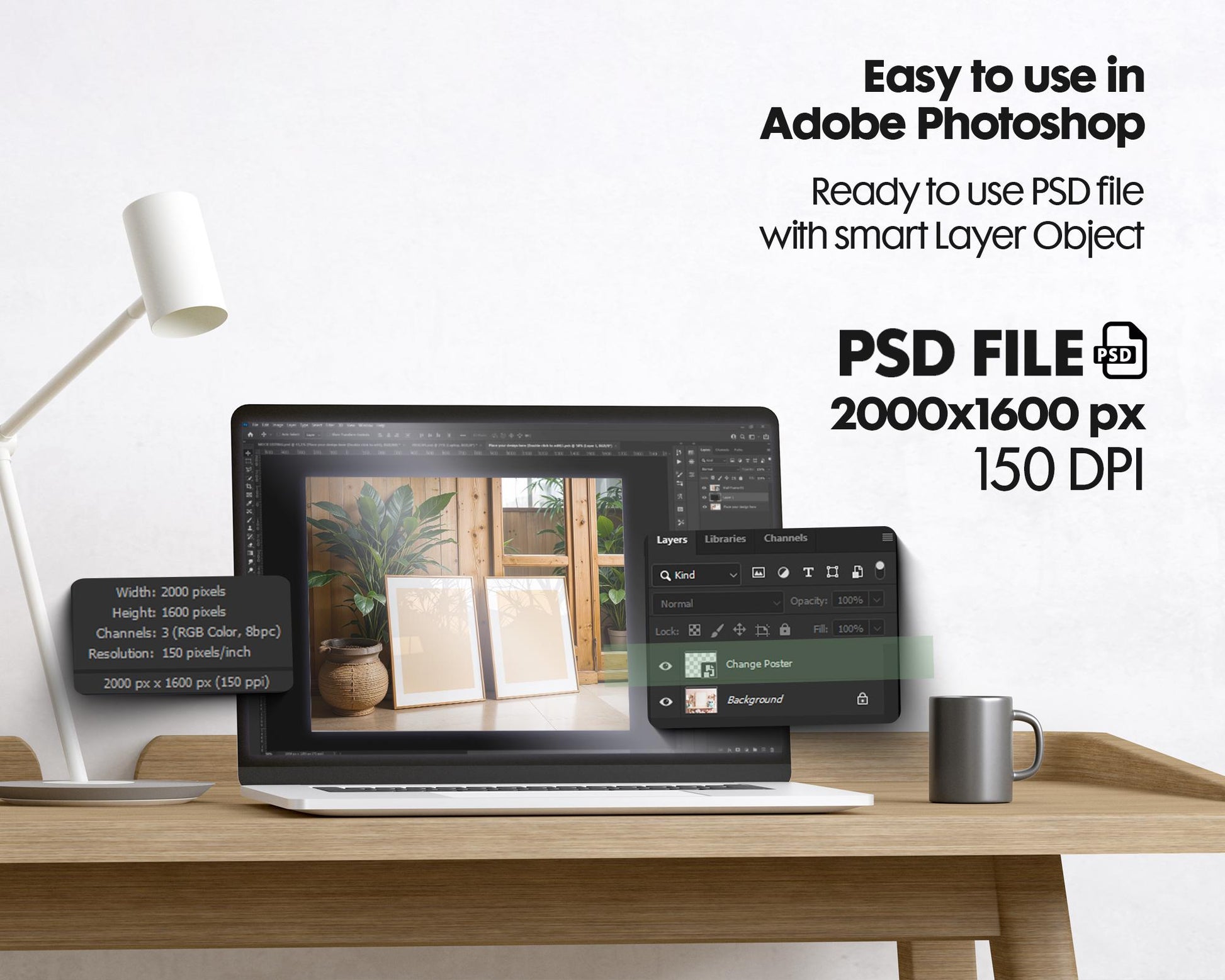 2 Frames Mockup PSD, Mockup Frames, Double Frames Mockup, Set of 2 Mock Up, Wall Art Display, Poster Mockup, Interior Wall Poster Mockup PSD