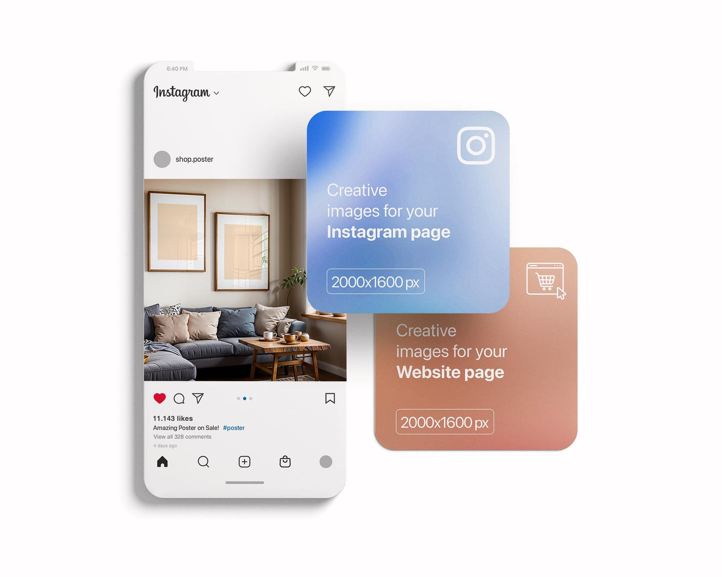 2 Frames Mockup PSD, Mockup Frames, Double Frames Mockup, Set of 2 Mock Up, Wall Art Display, Poster Mockup, Interior Wall Poster Mockup PSD