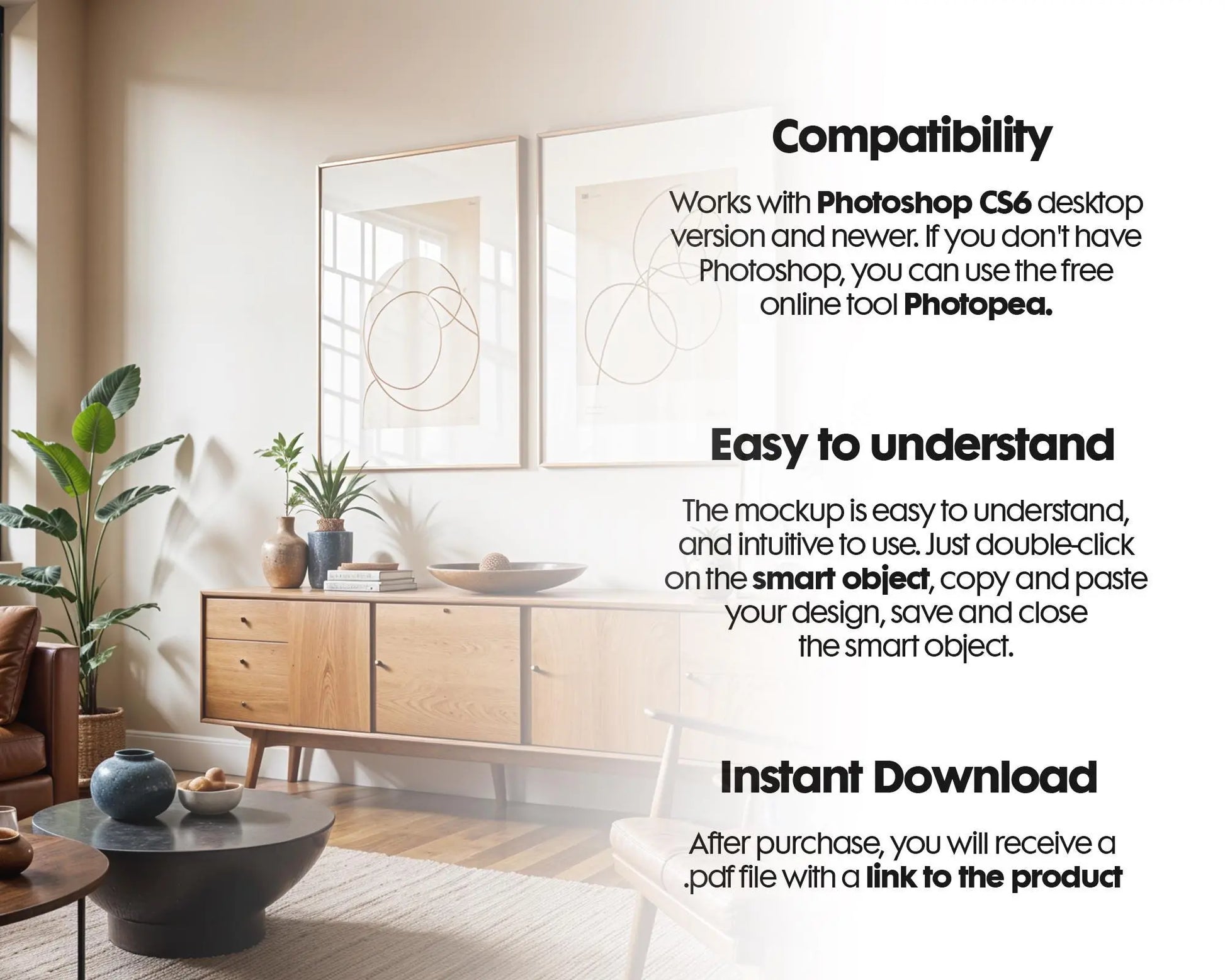 2 Frames Mockup PSD, Mockup Frames, Double Frames Mockup, Set of 2 Mock Up, Wall Art Display, Poster Mockup, Interior Wall Poster Mockup PSD