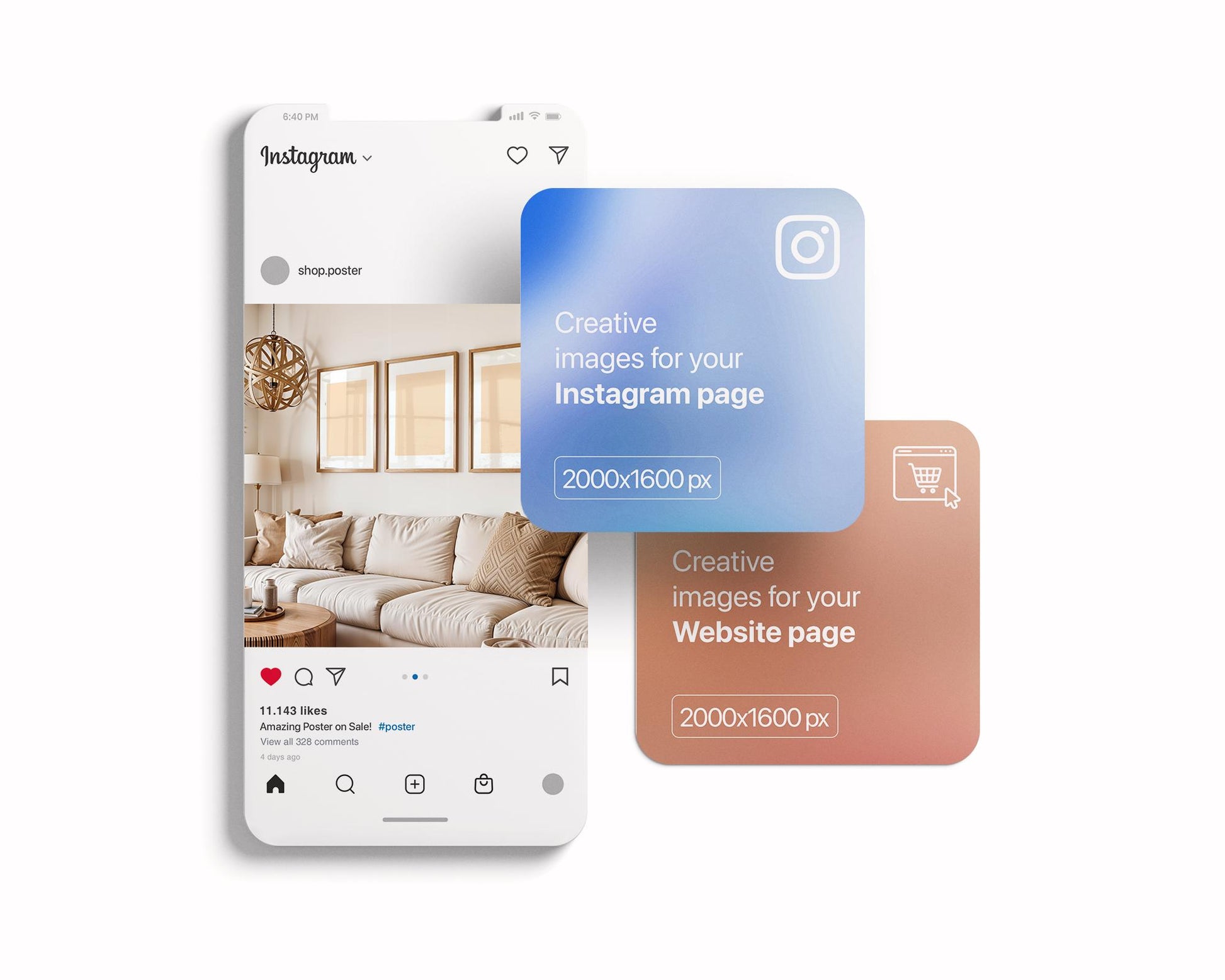 3 Frame Mockup in Home Interior PSD | 3 Frame Mockup Frames | Interior Wall Poster | Interior Poster Shop Mockup