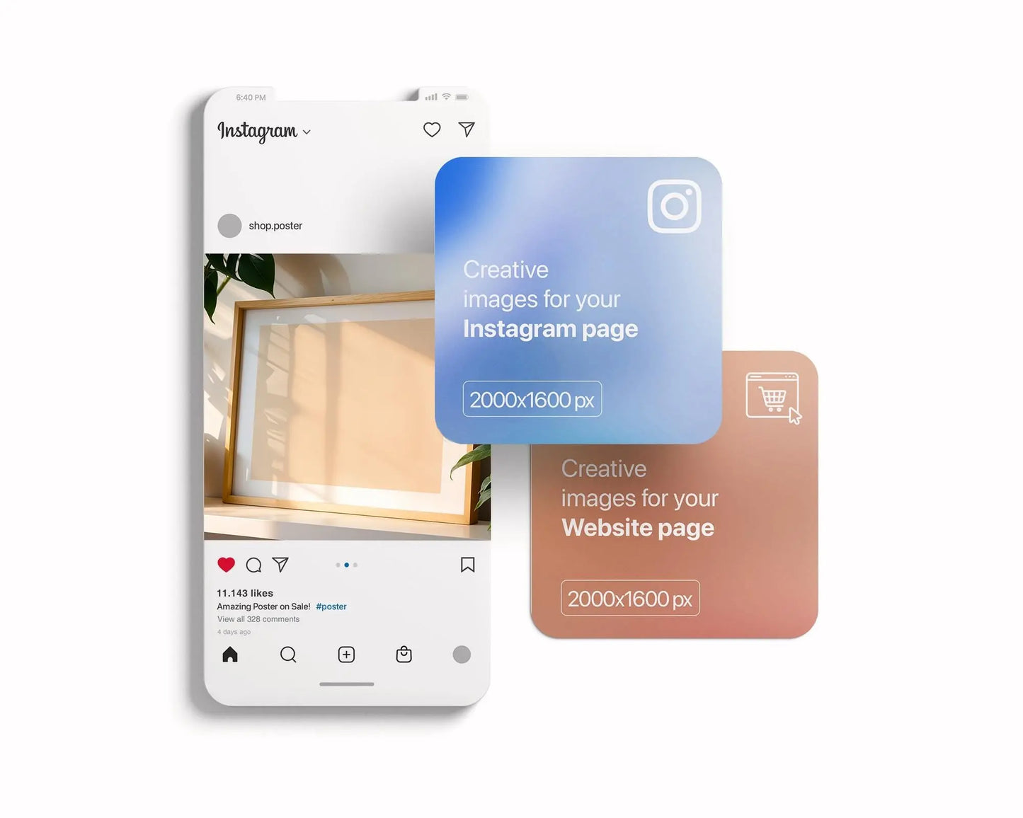 Horizontal Frame Mockup PSD, Scandinavian Wooden Frame Mockup, Poster Mockup PSD , Frame Mockup for Print, Frame Mockup Smart Object