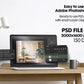 Frame Mockup in Kitchen, ISO A DIN Ratio, Thin Wood Frame, PSD Mockup, Minimal Modern Home Interior Design Mockup