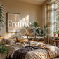 Frame Mockup in Bedroom, ISO A DIN Ratio, Thin Wood Frame, PSD Mockup, Frame Mockup Minimal Home Interior