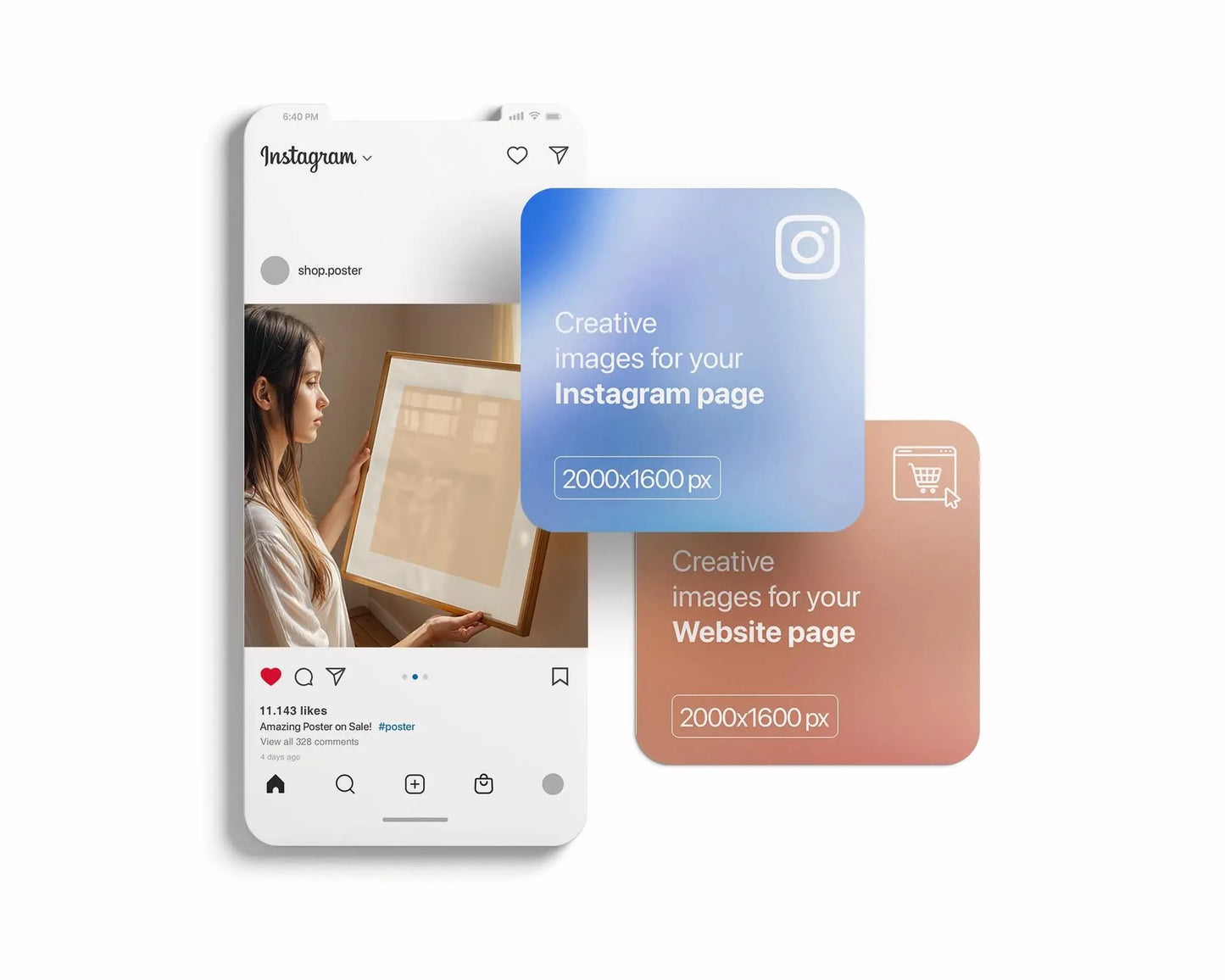 Frame Mockup With Person, PSD Photoshop Mockup, Frame Mockup Home Interior, Interior Frame Mockup Woman