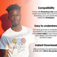 Male Model White T-Shirt Mockup PSD , Gildan T-shirt Mockup PSD , African Model White T-Shirt Mockup, Bella Canvas 3001 White Tshirt Mockup