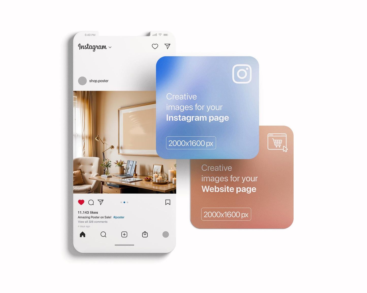 Horizontal Frame Mockup PSD, Scandinavian Wooden Frame Mockup, Poster Mockup PSD , Frame Mockup for Print, Frame Mockup Smart Object