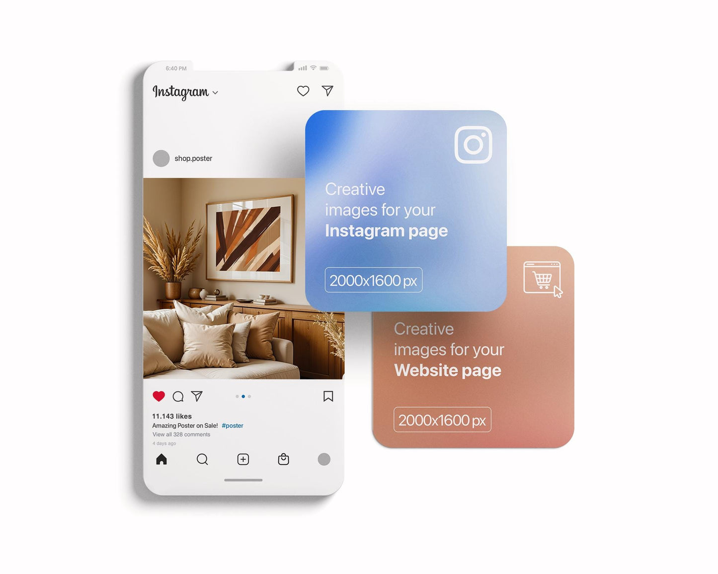 Horizontal Frame Mockup PSD, Scandinavian Wooden Frame Mockup, Poster Mockup PSD , Frame Mockup for Print, Frame Mockup Smart Object