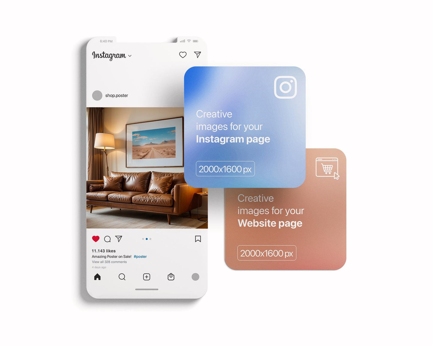 Horizontal Frame Mockup PSD, Scandinavian Wooden Frame Mockup, Poster Mockup PSD , Frame Mockup for Print, Frame Mockup Smart Object