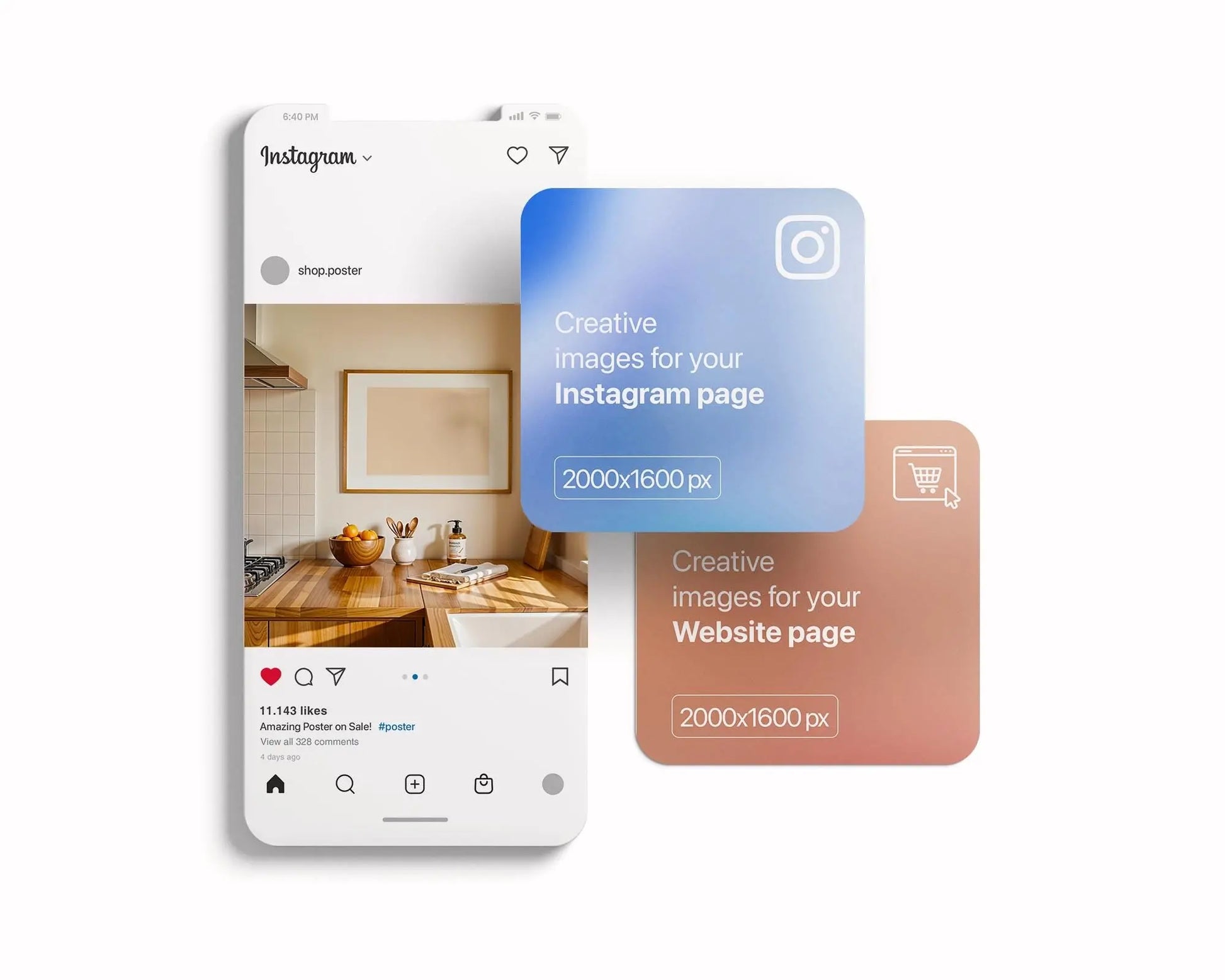 Horizontal Frame Mockup PSD, Scandinavian Wooden Frame Mockup, Poster Mockup PSD , Frame Mockup for Print, Frame Mockup Smart Object