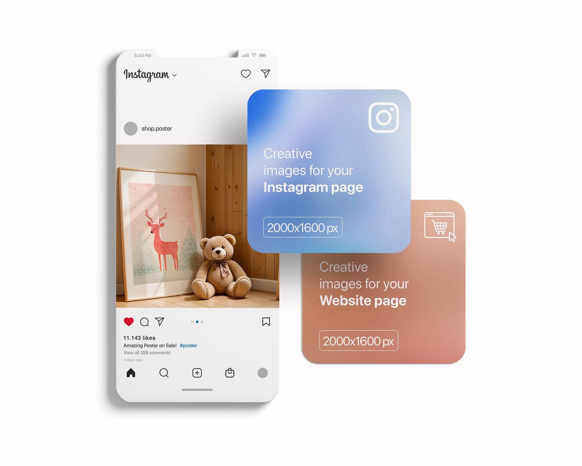 Frame Nursery Mockup in Home Interior PSD | Nursery Frame Mockup Frames | Nursery Wall Poster | Poster Shop Mockup