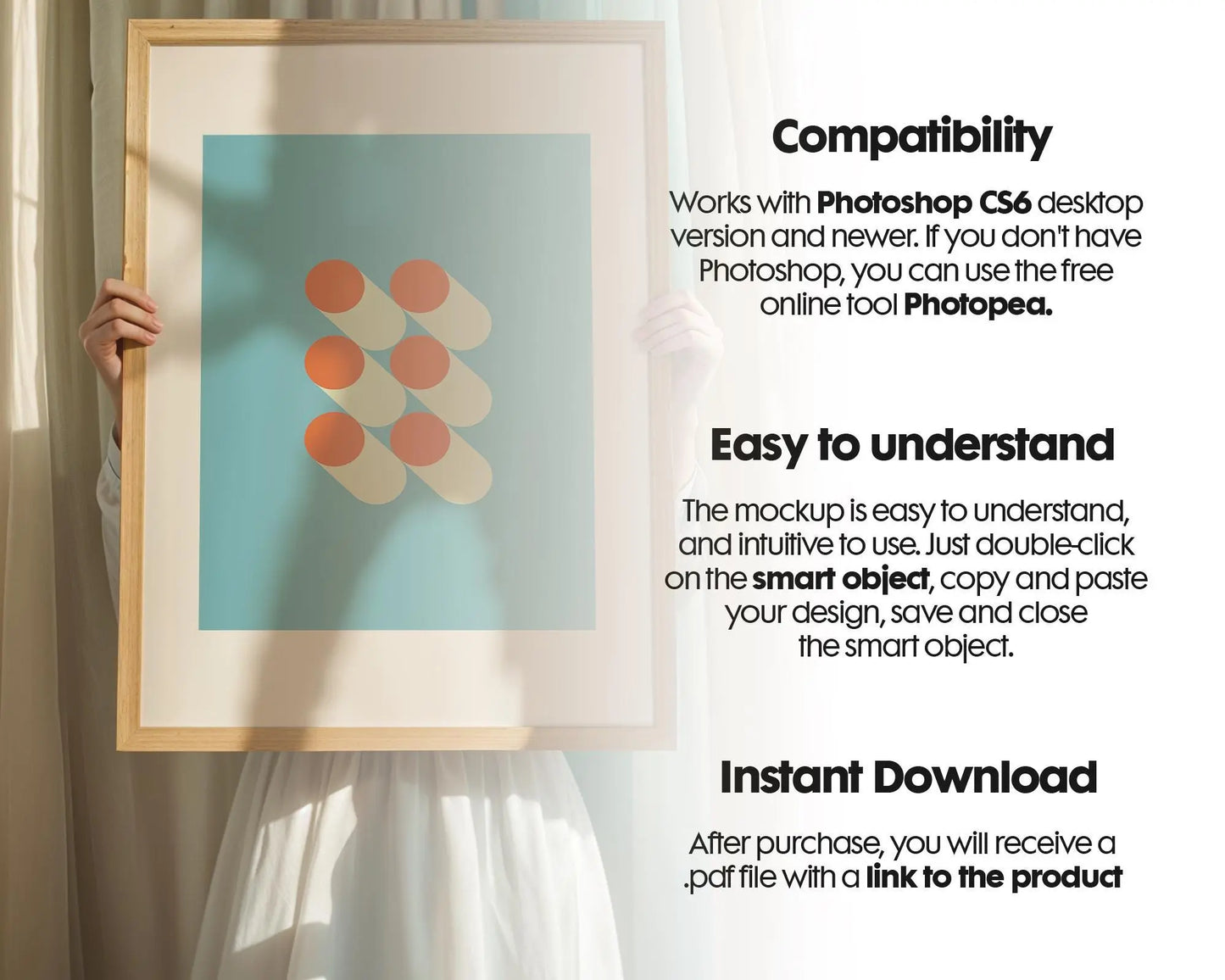 Poster Mockup with Person, Artwork Frame Mockup, Woman Holding Frame Mockup, Picture Frame Mockup, Digital Frames,