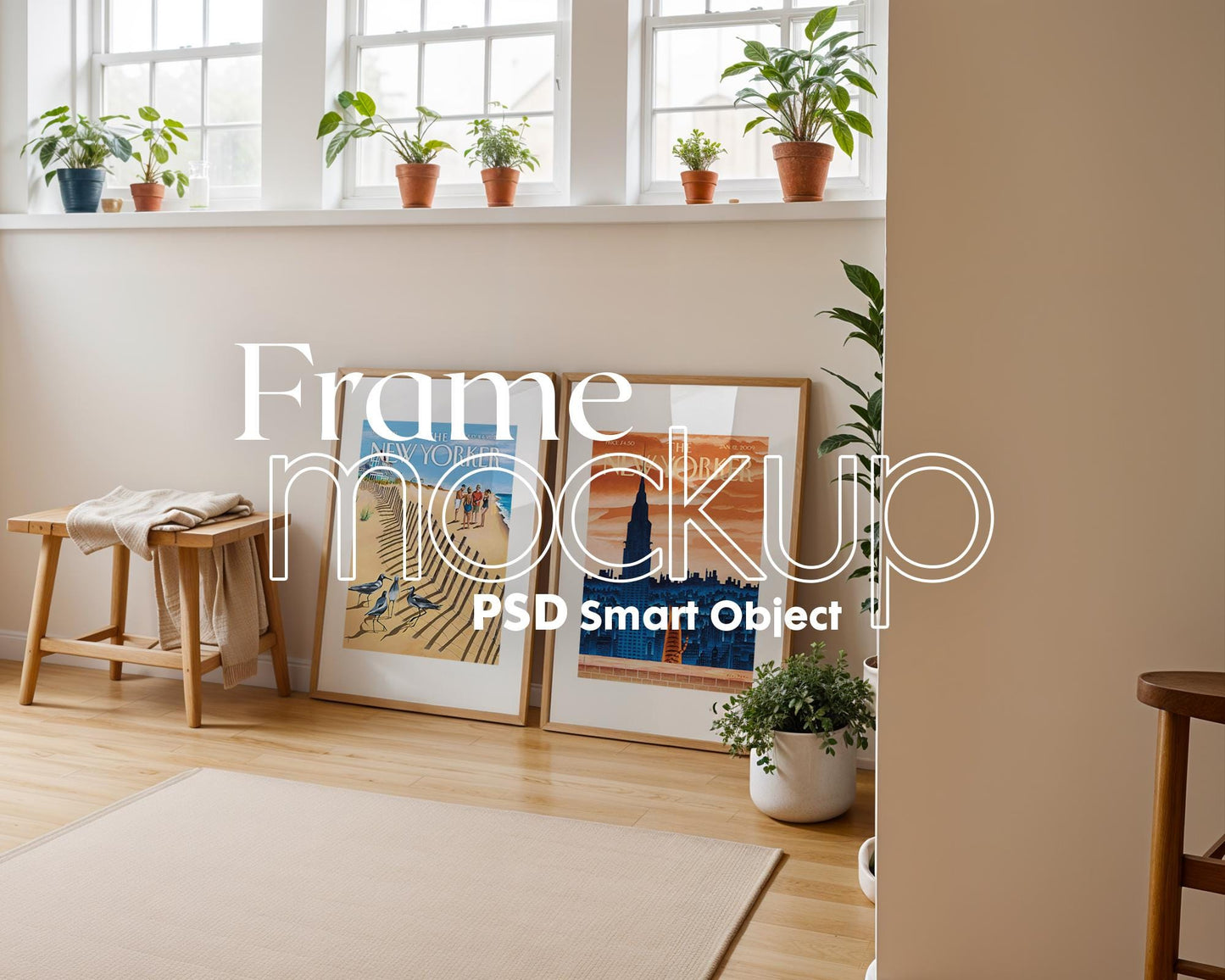 2 Frames Mockup PSD, Mockup Frames, Double Frames Mockup, Set of 2 Mock Up, Wall Art Display, Poster Mockup, Interior Wall Poster Mockup PSD