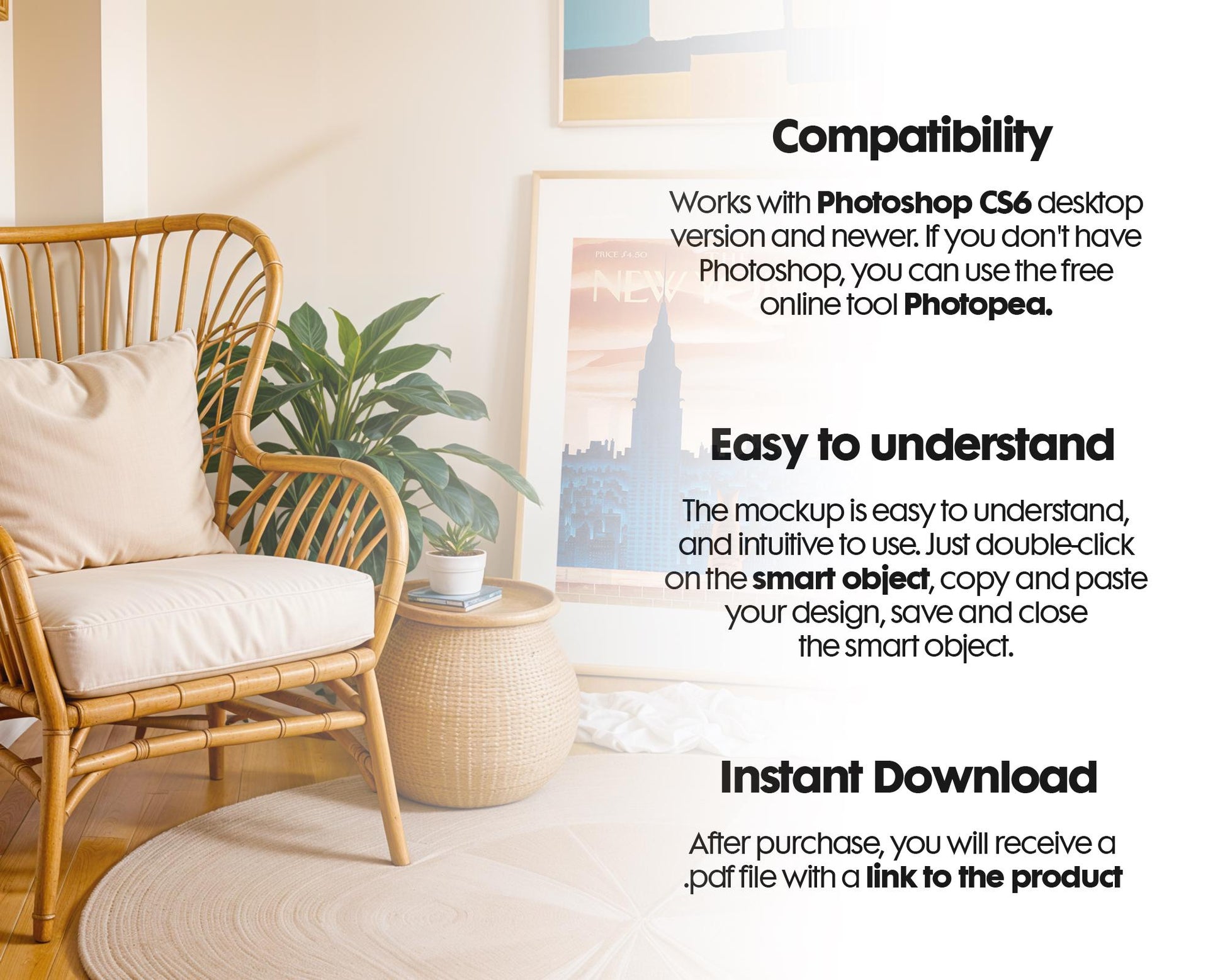 Chair Frame Mockup Collection | DIN A Artwork Mockup Frames | Poster Shop Mockup | PSD Frame Mockup