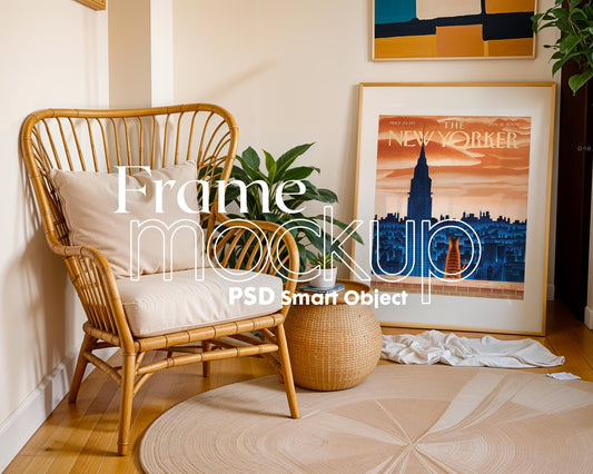 Chair Frame Mockup Collection | DIN A Artwork Mockup Frames | Poster Shop Mockup | PSD Frame Mockup