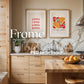 Frame Mockup in Kitchen, ISO A DIN Ratio, Thin Wood Frame, PSD Mockup, Minimal Modern Home Interior Design Mockup