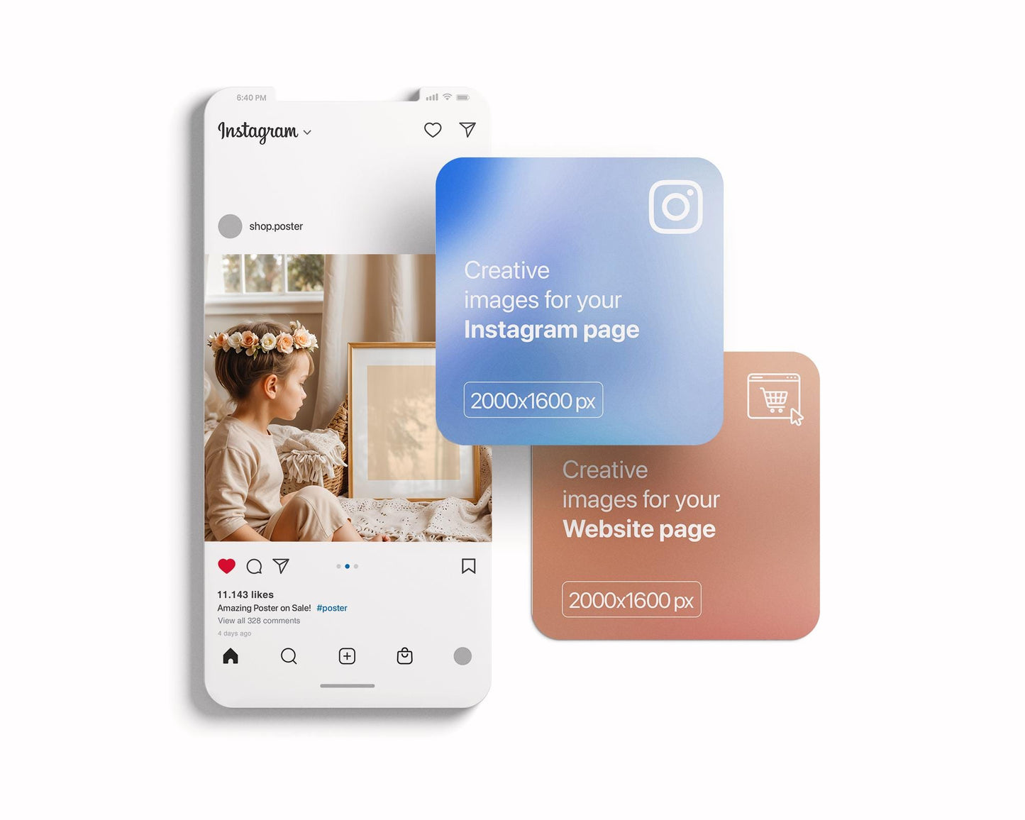 Frame Nursery Mockup in Home Interior PSD | Nursery Frame Mockup Frames | Nursery Wall Poster | Poster Shop Mockup