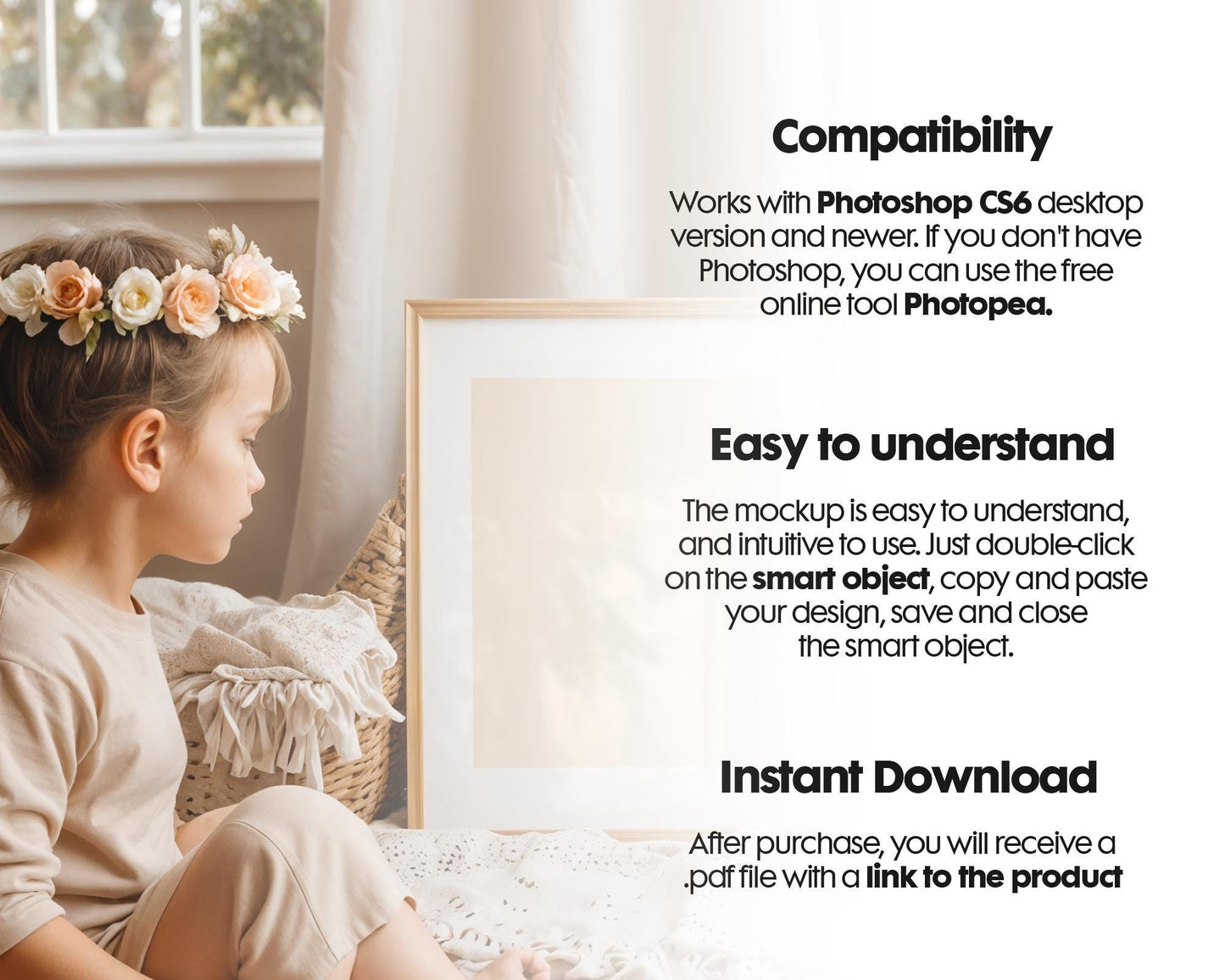 Frame Nursery Mockup in Home Interior PSD | Nursery Frame Mockup Frames | Nursery Wall Poster | Poster Shop Mockup