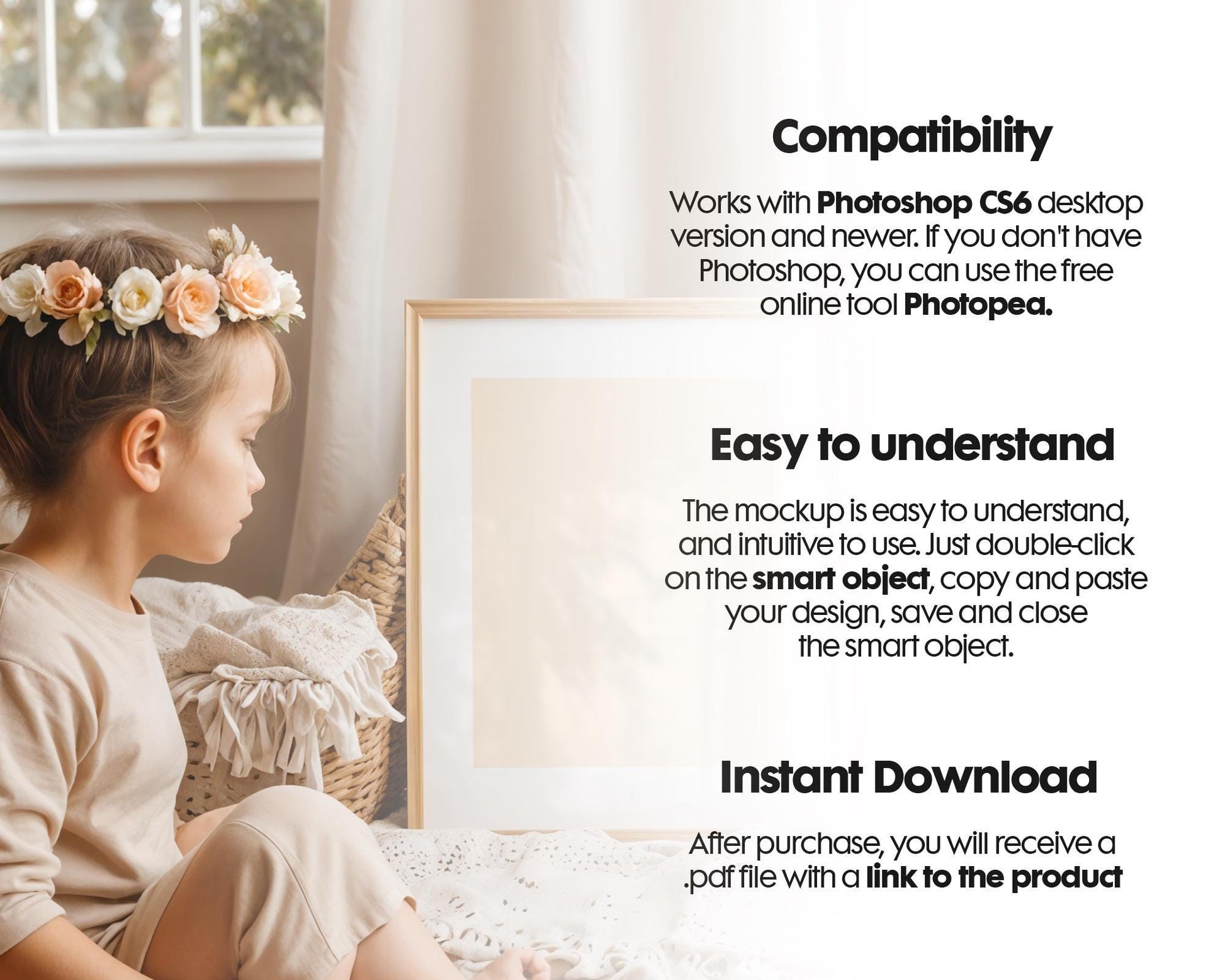 Frame Nursery Mockup in Home Interior PSD | Nursery Frame Mockup Frames | Nursery Wall Poster | Poster Shop Mockup