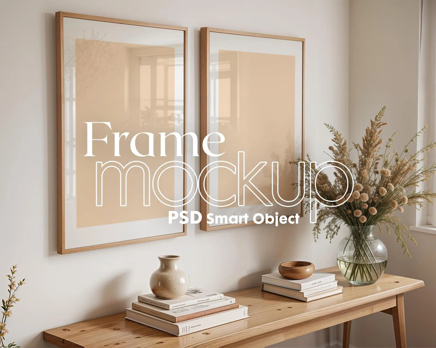 2 Frames Mockup PSD, Mockup Frames, Double Frames Mockup, Set of 2 Mock Up, Wall Art Display, Poster Mockup, Interior Wall Poster Mockup PSD