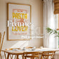 Frame Mockup in Kitchen, ISO A DIN Ratio, Thin Wood Frame, PSD Mockup, Minimal Modern Home Interior Design Mockup