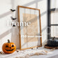 Halloween Frame Mockup PSD, Halloween Wall Art, Rustic Autumn & Pumpkins Vertical Artwork, Spooky Art Mockup,
