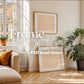 Scandinavian Interior Poster Horizontal Frame Mockup, Minimalist Decor Frame Mockup for Digital Download,