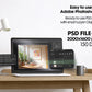 Frame Mockup in Kitchen, ISO A DIN Ratio, Thin Wood Frame, PSD Mockup, Minimal Modern Home Interior Design Mockup