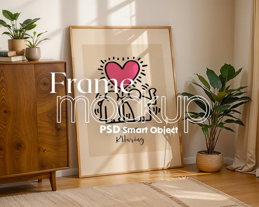Blank Wooden Poster Frame Mockup, Minimalist Frame Mockup for Digital Download, Posters and Artwork Smart Object Instant Download