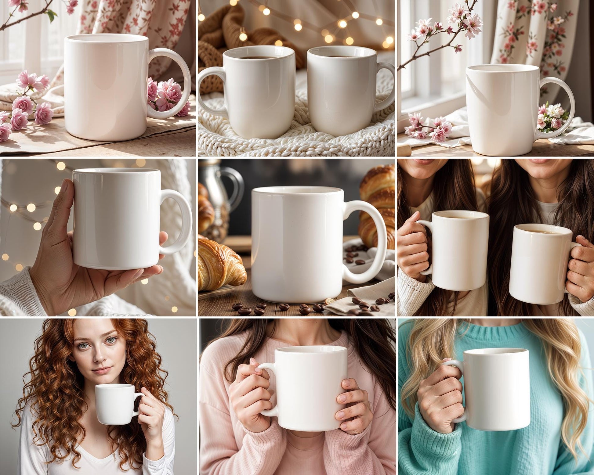 50 Boho Mug Mockup Bundle, Boho White Mug Mockup Coffee Cup Mockup, Aesthetic Boho Mug Mockup ,11oz Cup Mockup