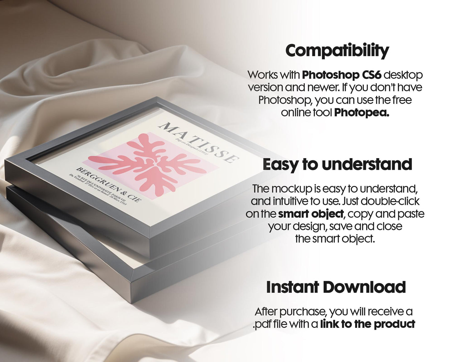 Square Frame Mockup PSD, Square Mockup Frame PSD, Interior Square Art Frame, Interior Poster Frame, Square Poster Frame Mockup PSD